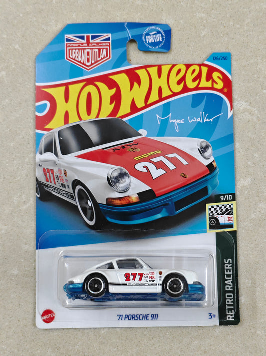 Hot Wheels - US Imported  - 71 Porsche 911 - Diecast Car - 1:64 Scale (J Hook Creased)