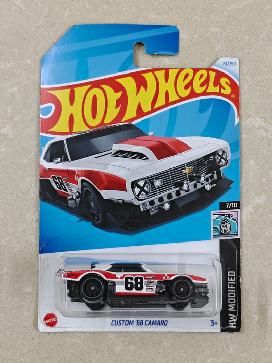 Hot Wheels - Custom 68 Camaro White - Diecast Car - 1:64 Scale