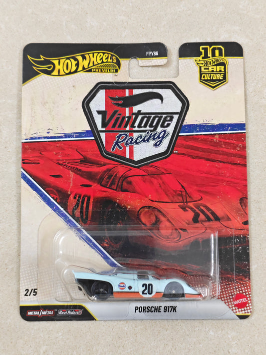 Hotwheels - Premium Vintage Racing - Porsche 917K - Diecast Car - 1:64 Scale