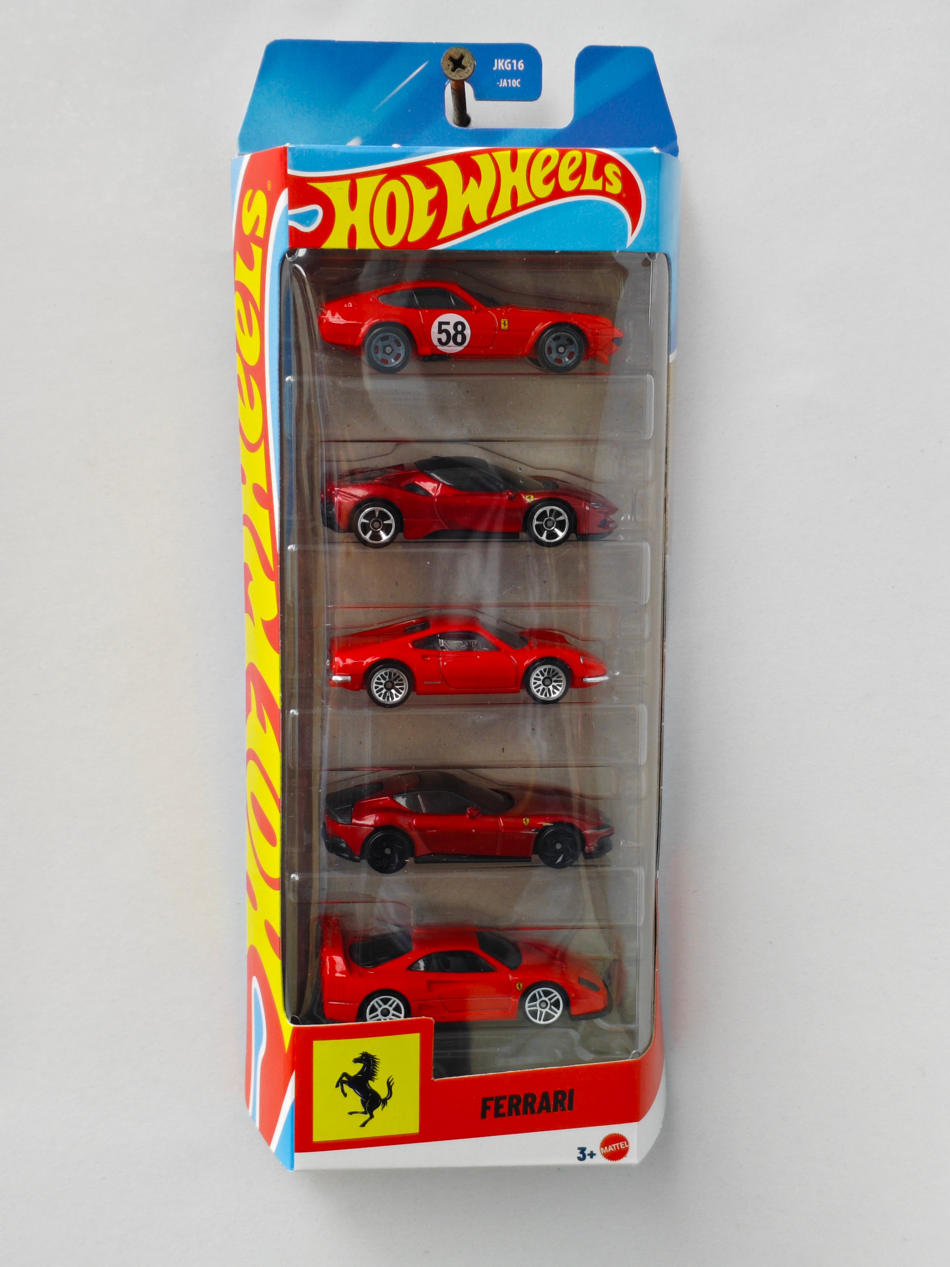 Hot Wheels - Ferrari 5 Pack - Diecast Cars - 1:64 Scale