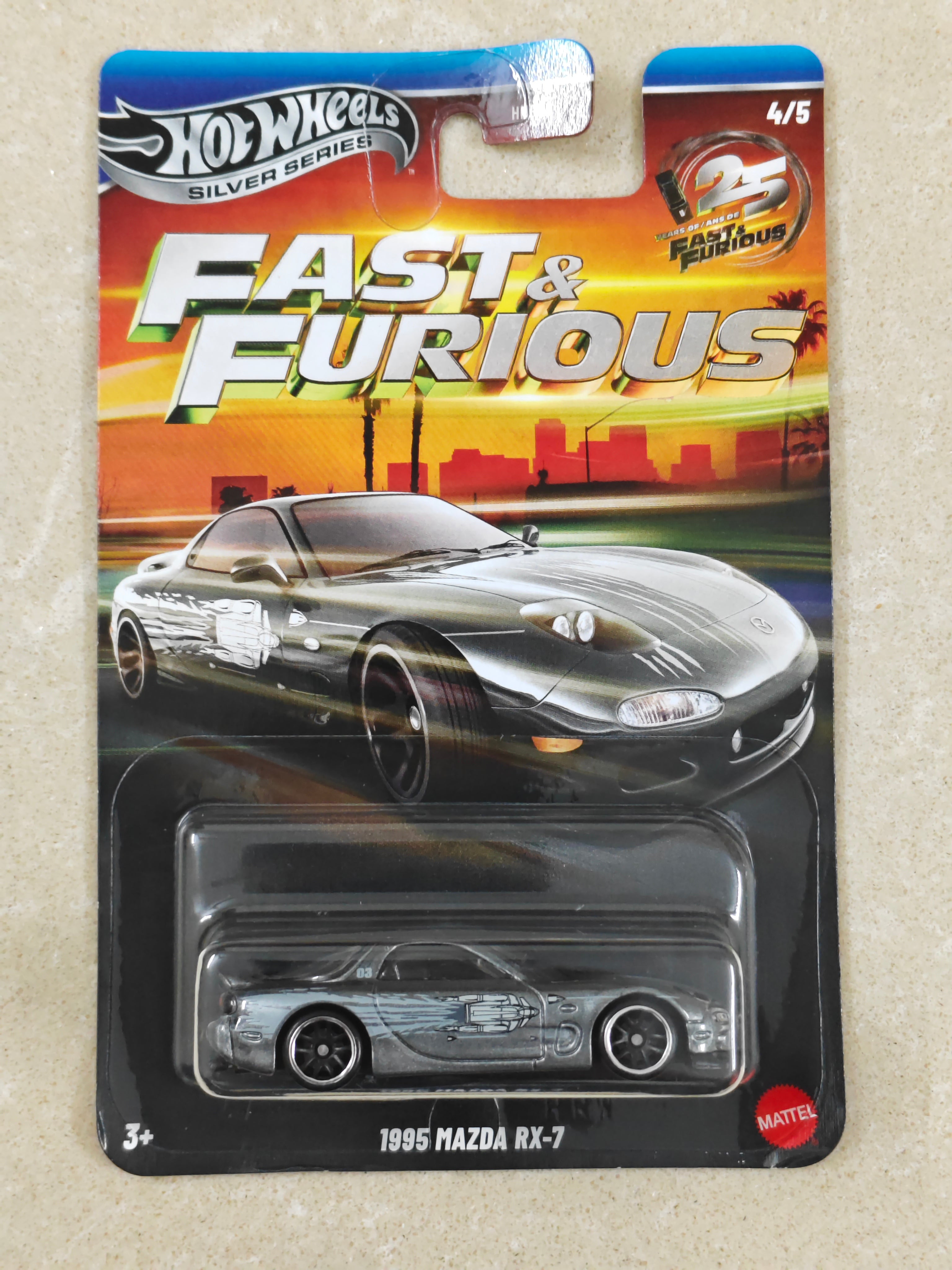 Hot Wheels - Silver Series - Fast & Furious - 1995 Mazda RX-7 - Diecast Car - 1:64 Scale