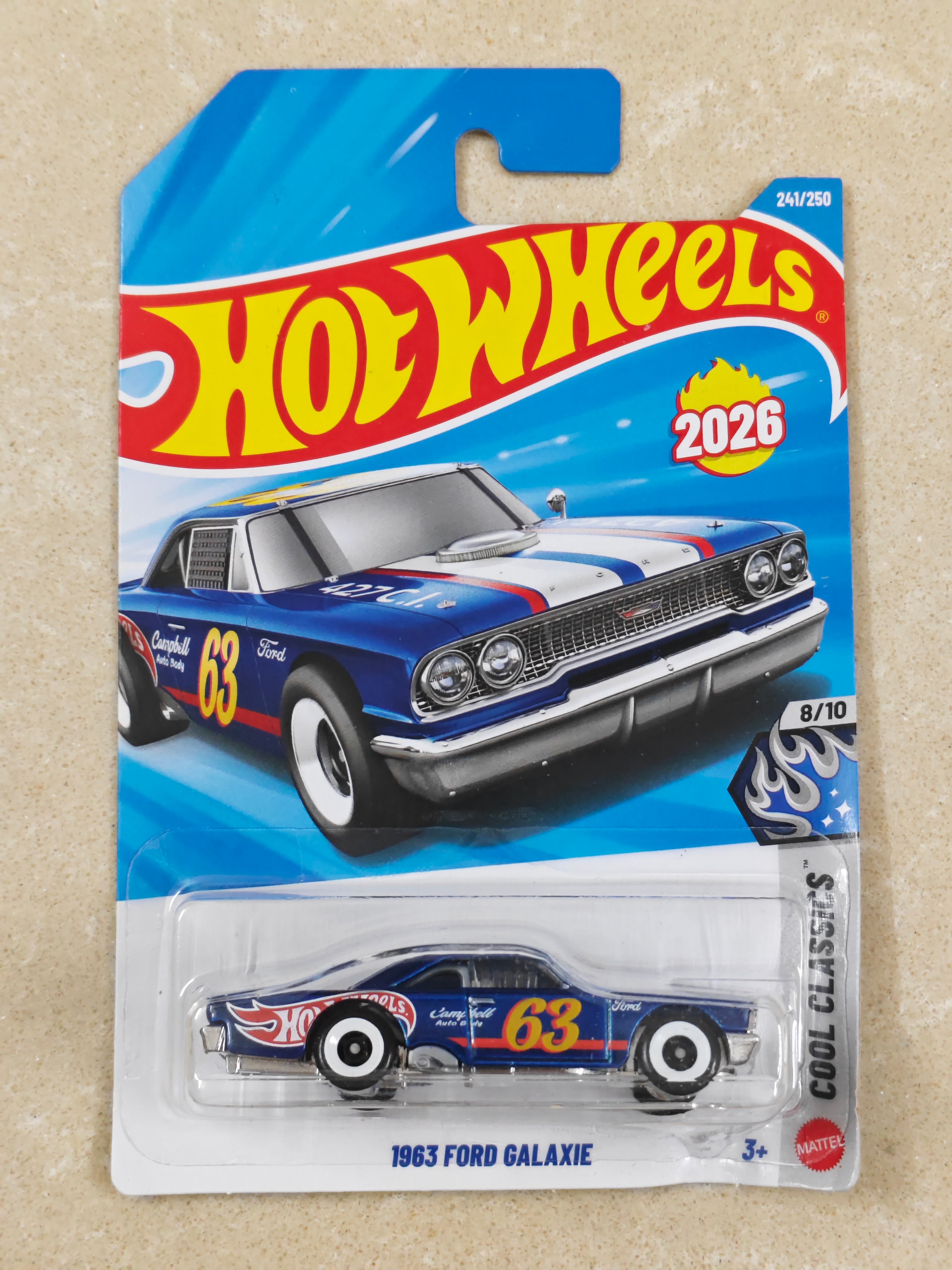 Hot Wheels - M Case 2026 - 1963 Ford Galaxie - Diecast Car - 1:64 Scale (Damaged Card)