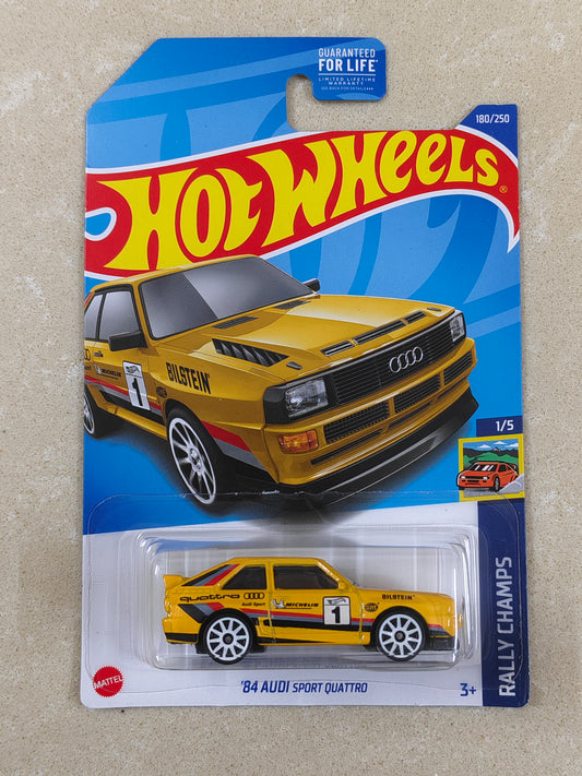 Hot Wheels - US Imported - 84 Audi Sport Quattro Yellow - Diecast Car - 1:64 Scale (Blister Crack)