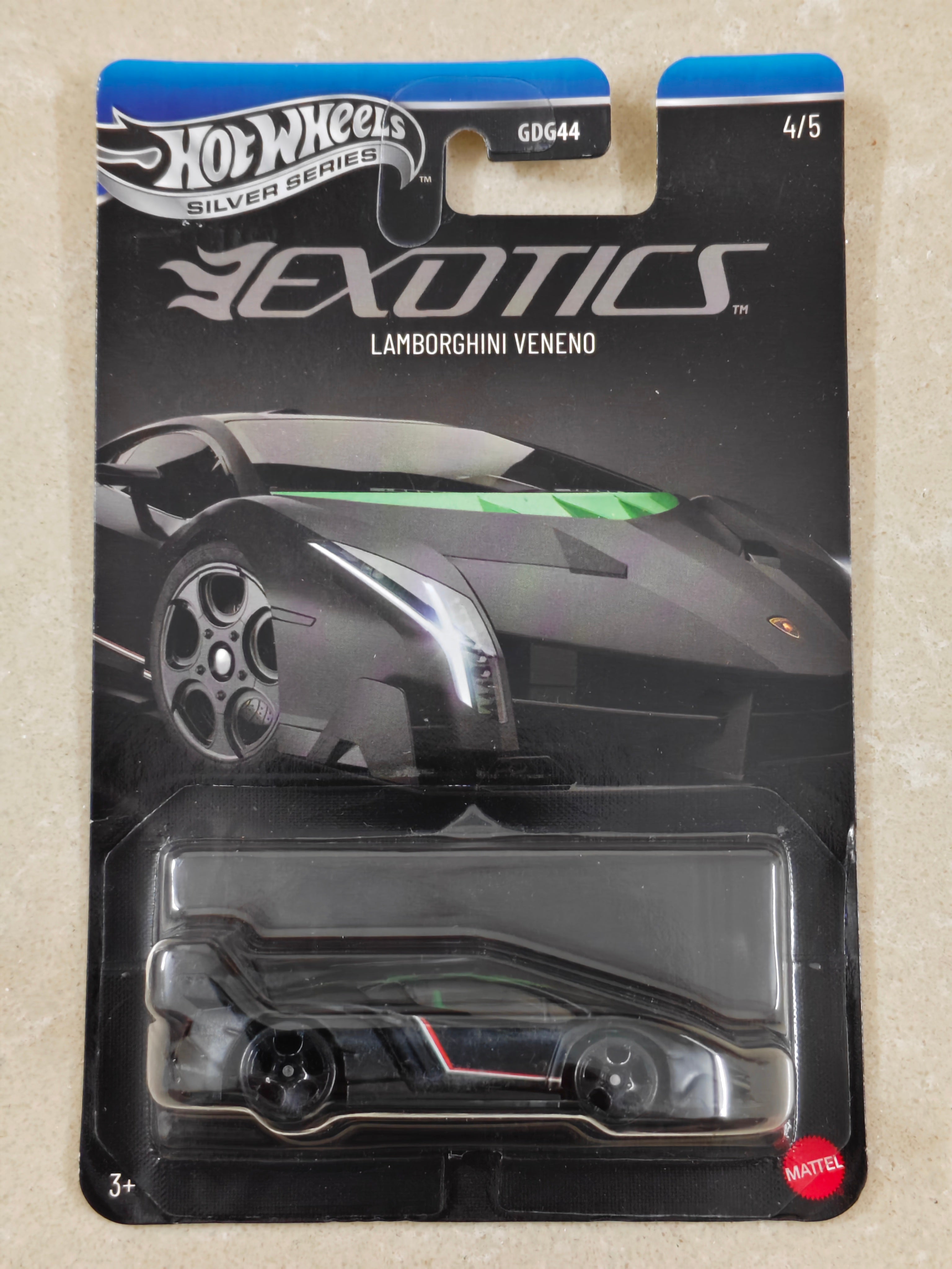Hot Wheels - Silver Series Exotics - Lamborghini Veneno - Diecast Car - 1:64 Scale