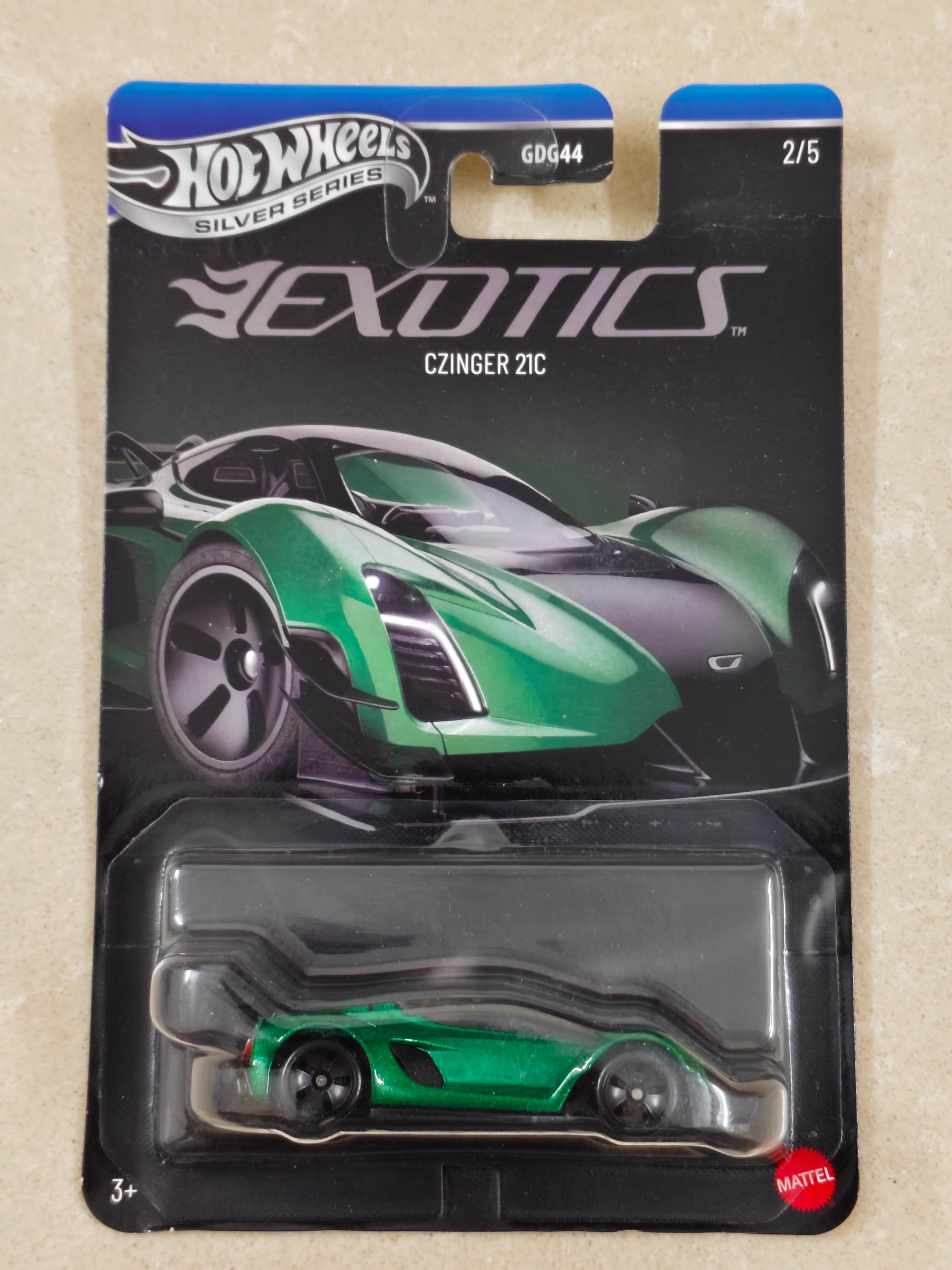 Hot Wheels - Silver Series Exotics - Czinger 21C - Diecast Car - 1:64 Scale (Mild Creased Card)
