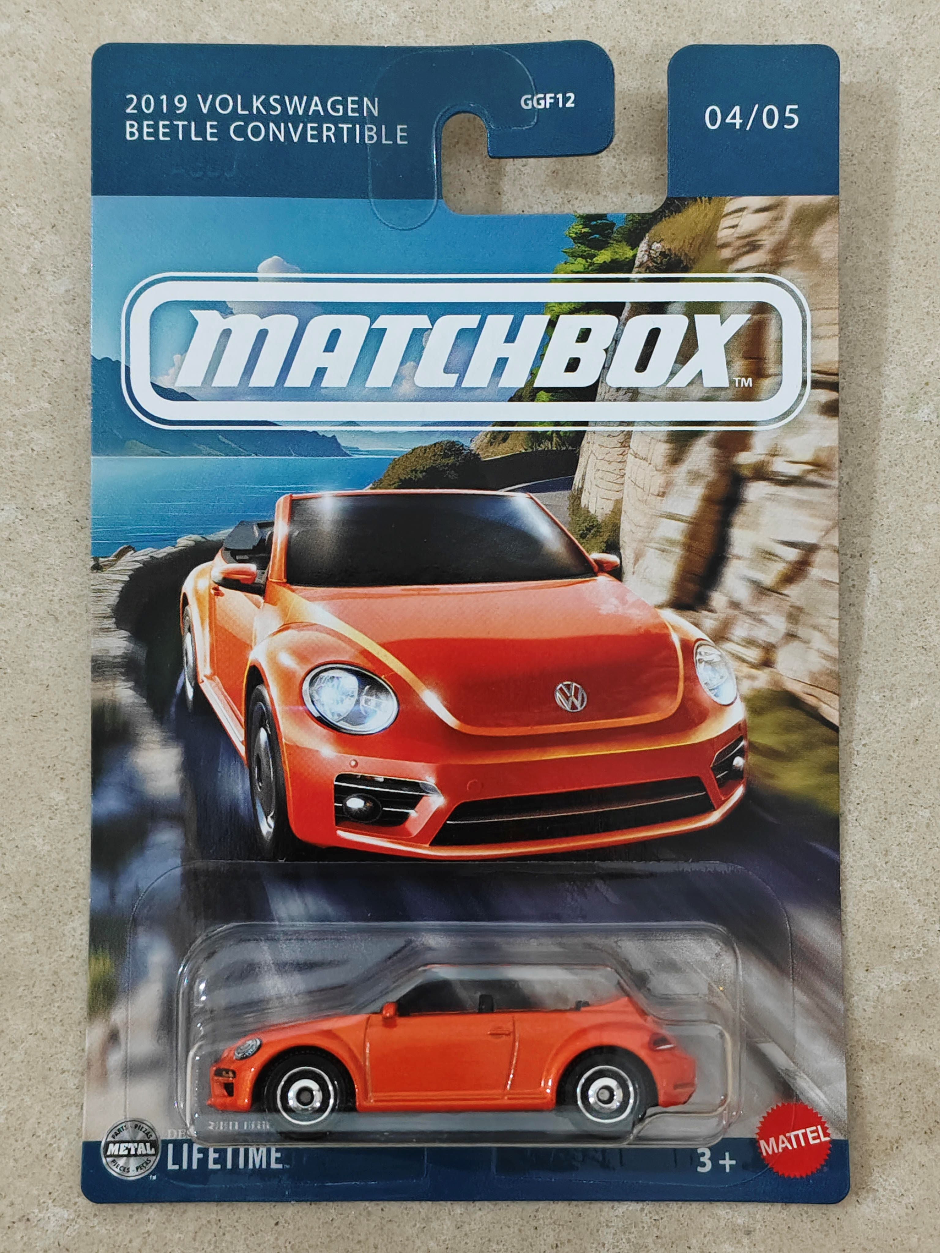 Matchbox Imported 2019 Volkswagen Beetle Convertible Diecast Car 1:64 Scale - Compact Car Collection