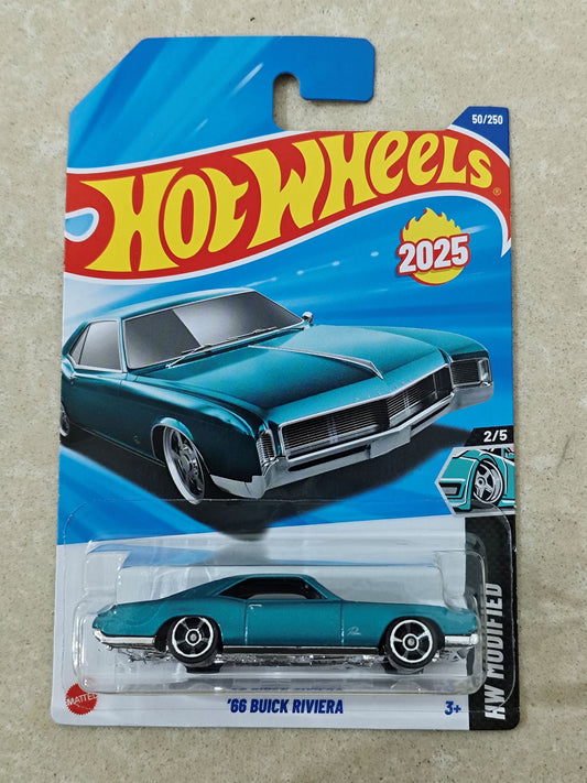 Hot Wheels Imported 66 Buick Riviera Blue Diecast Car 1:64 Scale