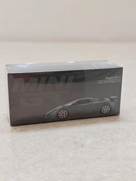 Mini GT Bugatti EB110 Super Sport Grigio Scuro Diecast Car 1:64 Scale
