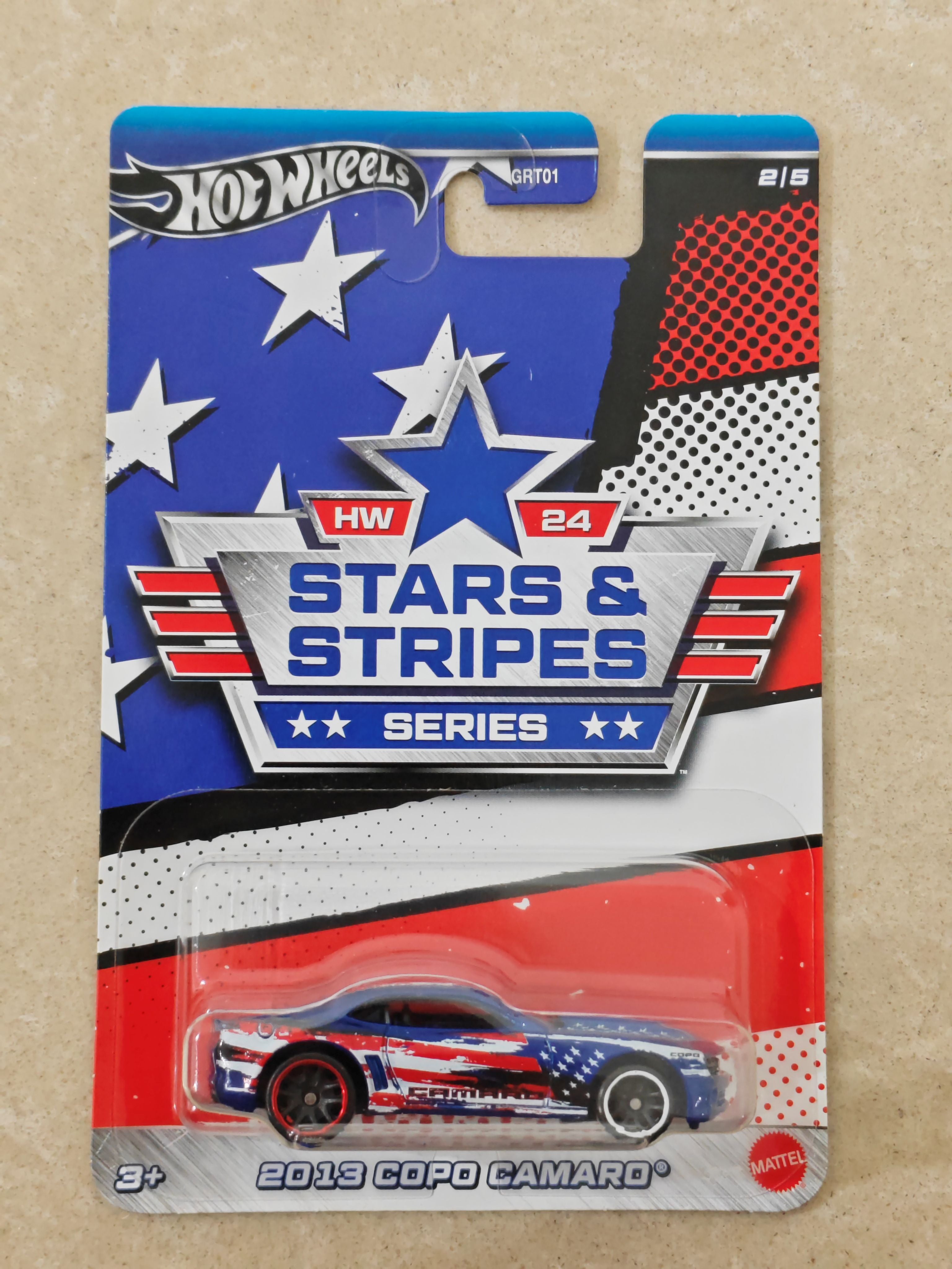 Hot Wheels Imported 2013 Copo Camaro Diecast Car 1:64 Scale - Stars & Stripes Series (Soft Corners)
