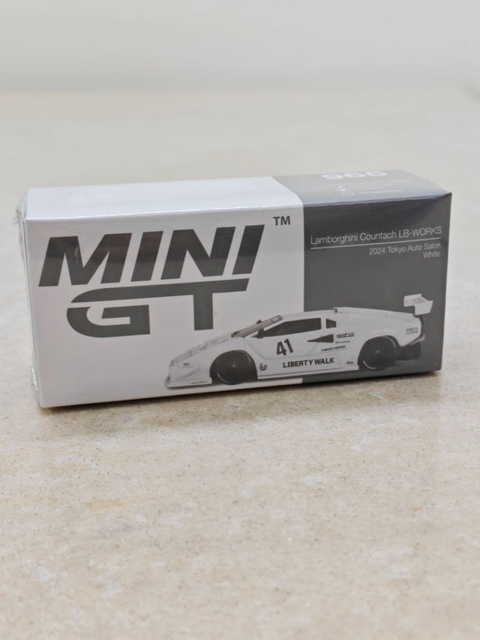 Mini GT Lamborghini Countach LB-Works 2024 Tokyo Salon White Diecast Car 1:64 Scale