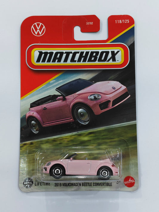 Matchbox Imported 2019 Volkswagen Beetle Convertible Pink Diecast Car 1:64 Scale