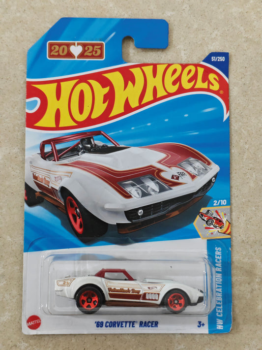 Hot Wheels Imported 69 Corvette Racer Diecast Car 1:64 Scale - Exotic Supercar Collection