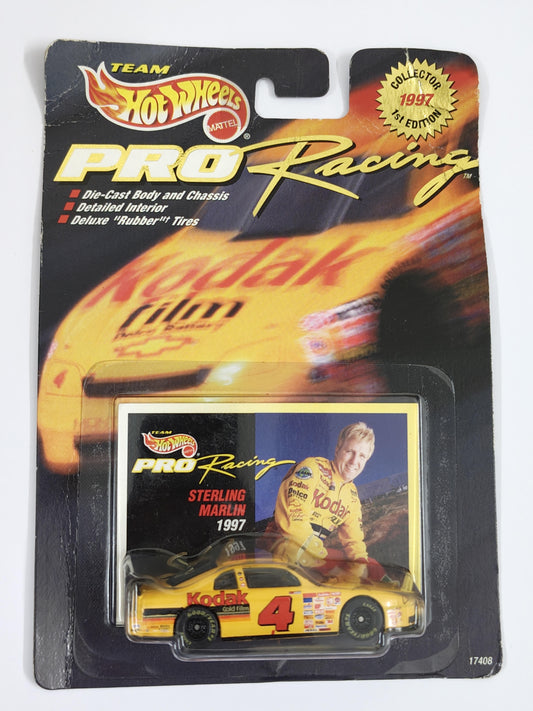 Hot Wheels Pro Racing Sterling Marlin 1997 Collector 1st Edition (Creased Card) Diecast Car 1:64 Scale - Rare Racing Car Collection