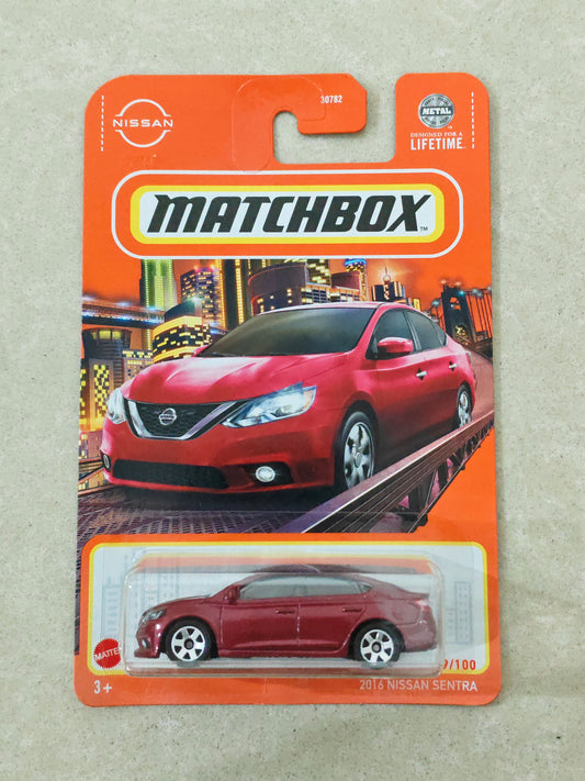 Matchbox Imported 2016 Nissan Sentra Red Diecast Car 1:64 Scale